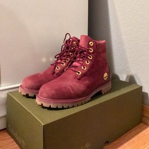 Burgundy Timberlands